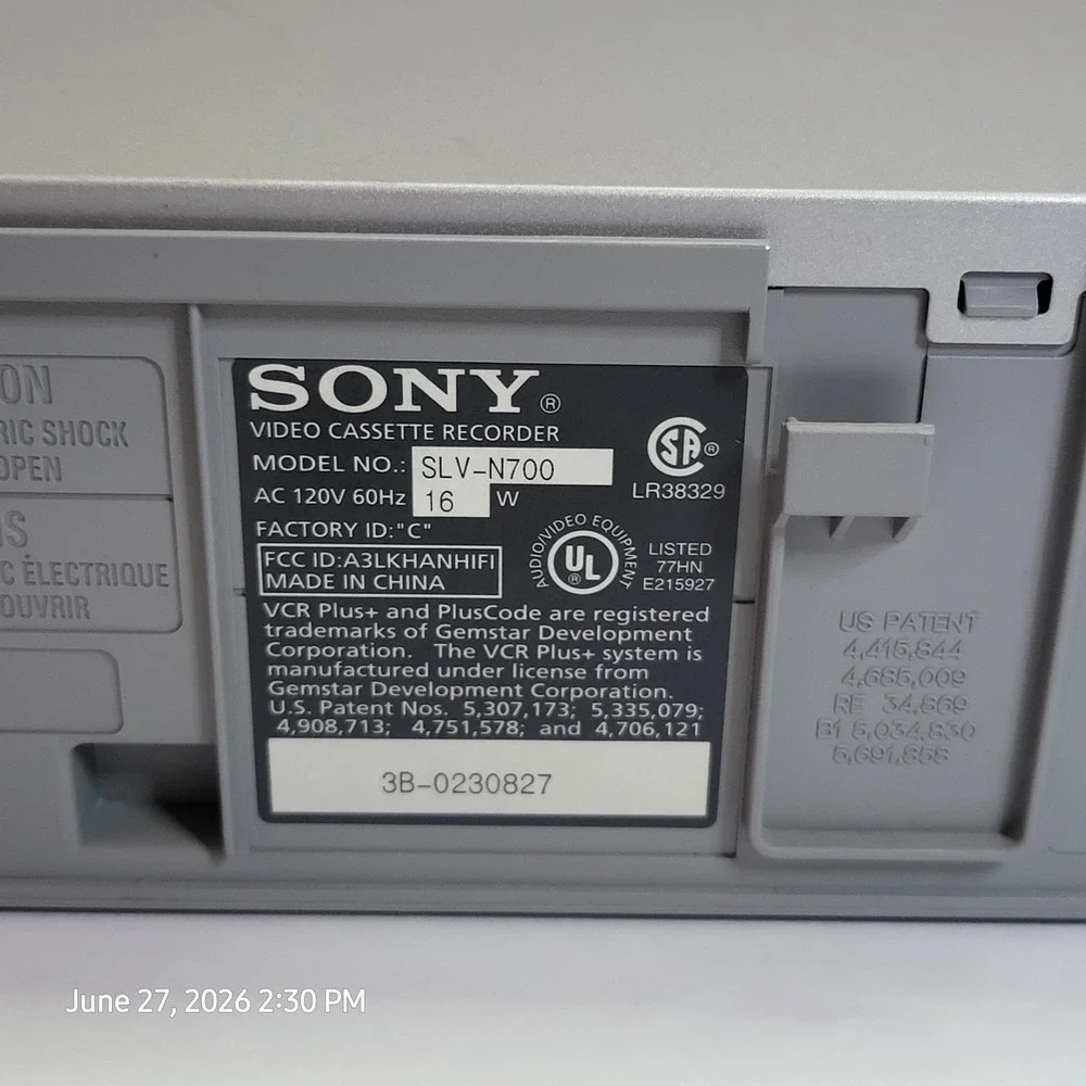 Sony VCR+ SLV-N700 Hi-Fi Stereo VHS(For Parts)
